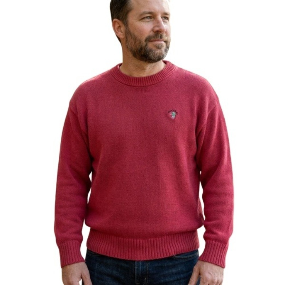 Vintage Duck Head Sweater Crewneck Pullover Knit 90s Outdoor Red Men's Medium